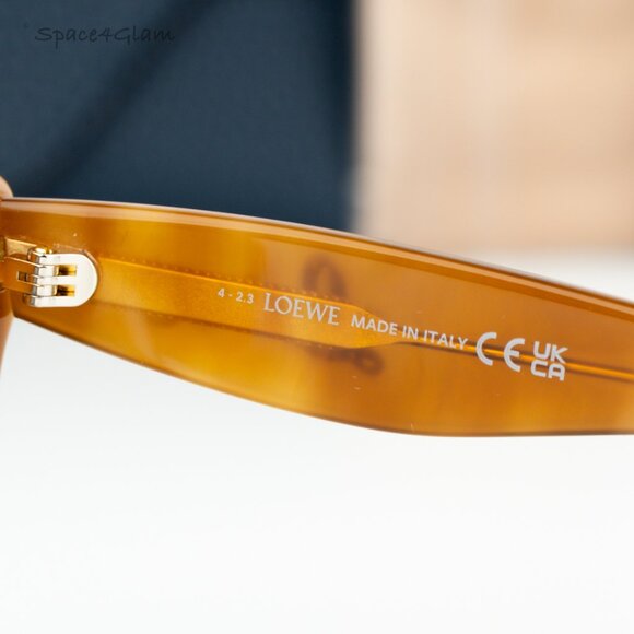 Loewe Women Sunglasses Shiny Havana Blue Cat Eye LW40126I CURVY 53V BRAND NEW - Picture 7 of 8